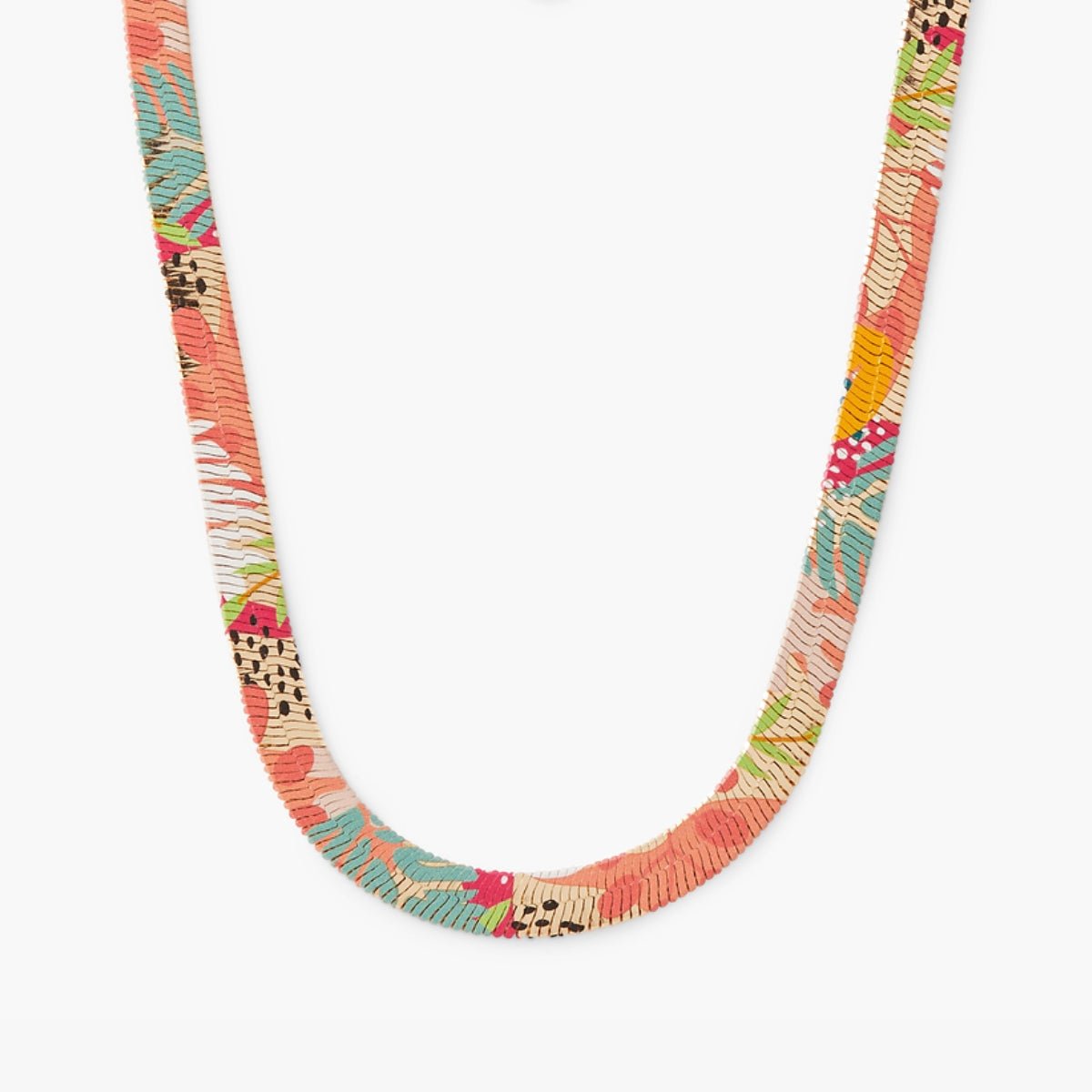 Collier chaine serpent Balagane à imprimé floral