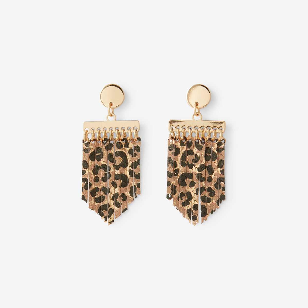 Boucles d'oreilles chaines imprimées léopard Balagane