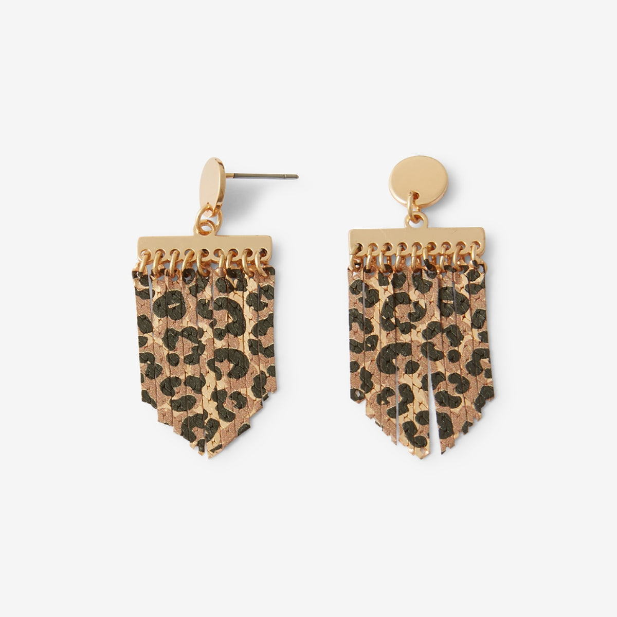 Boucles d'oreilles chaines imprimées léopard Balagane