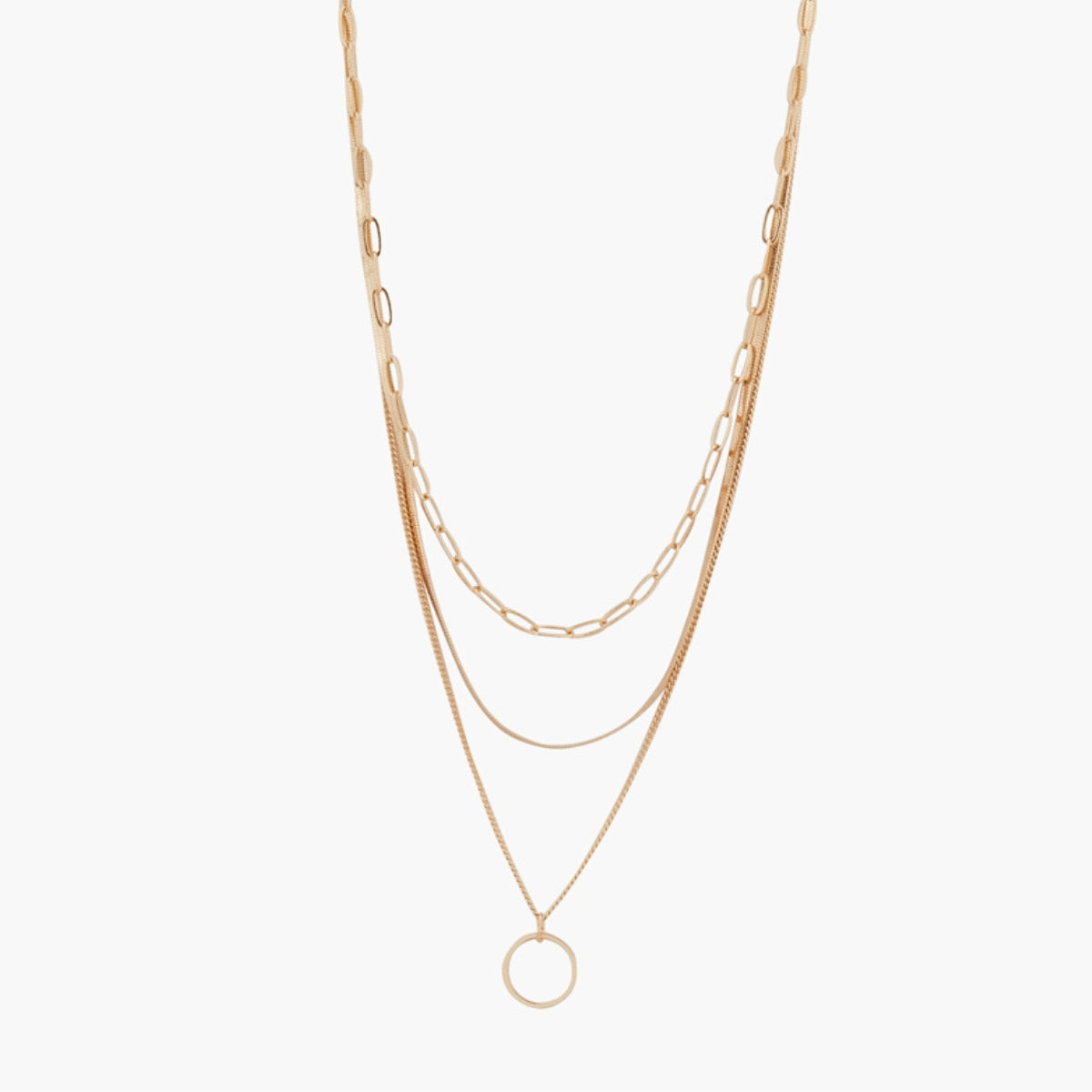 Collier 3 rangs chaines assorties