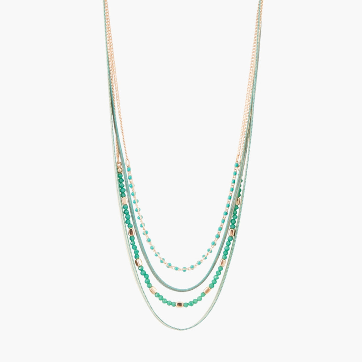 Collier 5 rangs chaines fantaisie