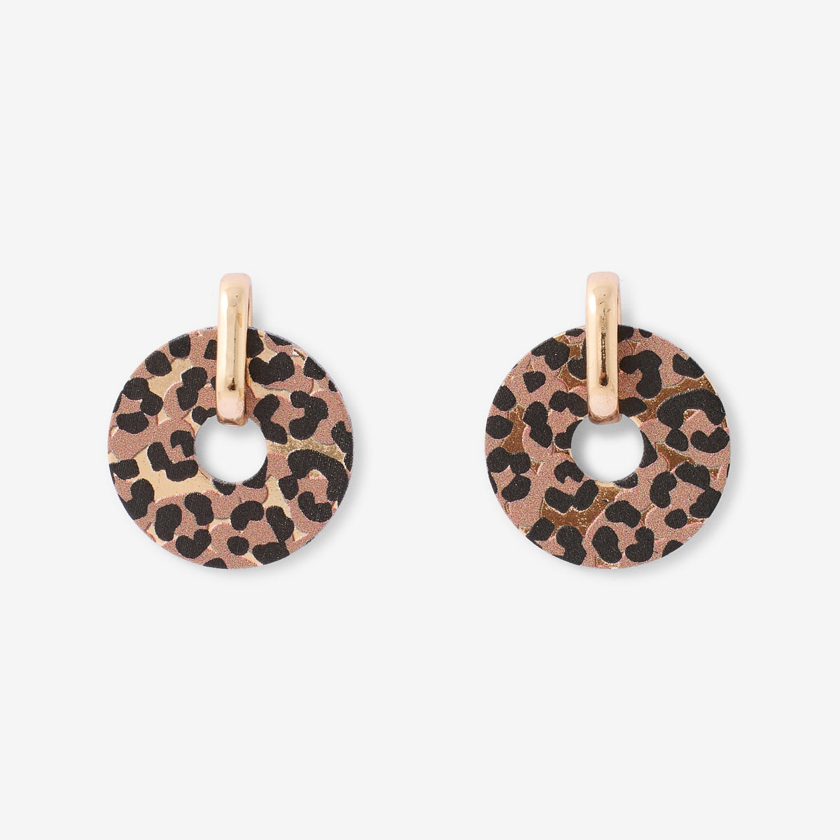 Boucles d'oreilles rondes Balagane imprimé léopard