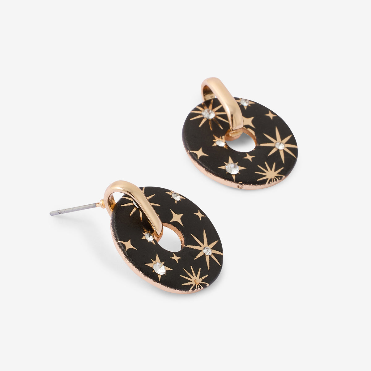 Boucles d'oreilles rondes Balagane imprimé étoiles