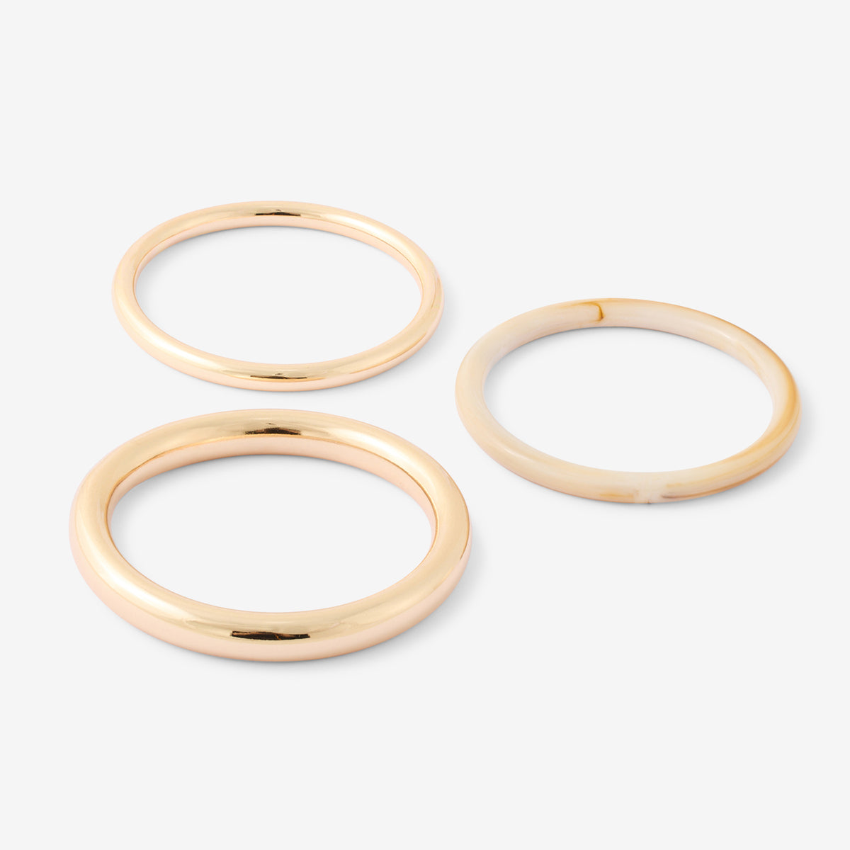 Set x3 joncs ivoire et doré