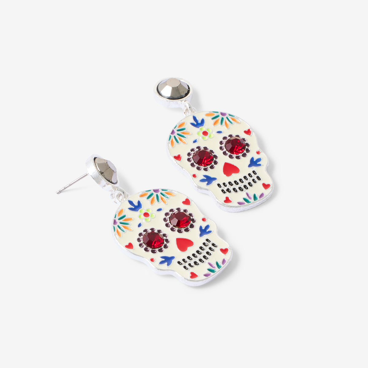 Boucles d'oreilles tête de mort phosphorescente Halloween