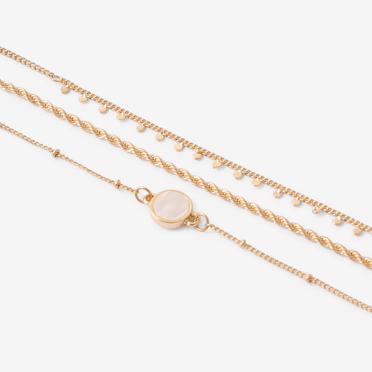 Set de 3 bracelets chaînes fines assortis dorés