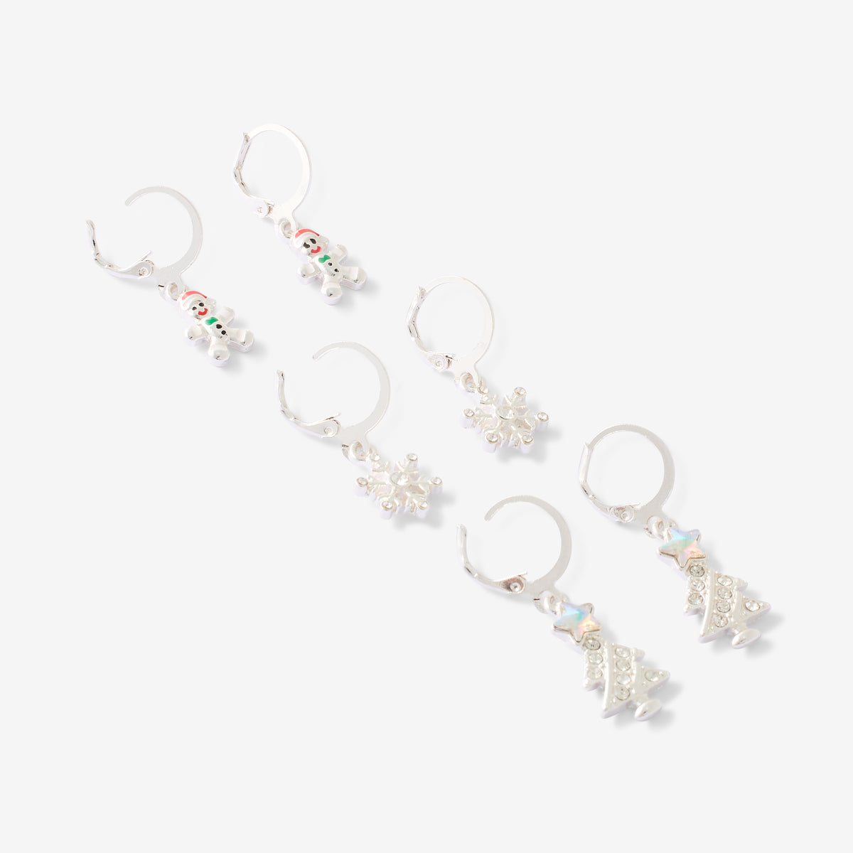 Set de 3 paires de boucles d'oreilles pendentif de Noël