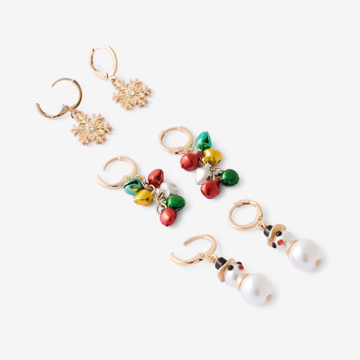Set de 3 paires de boucles d'oreilles de Noël