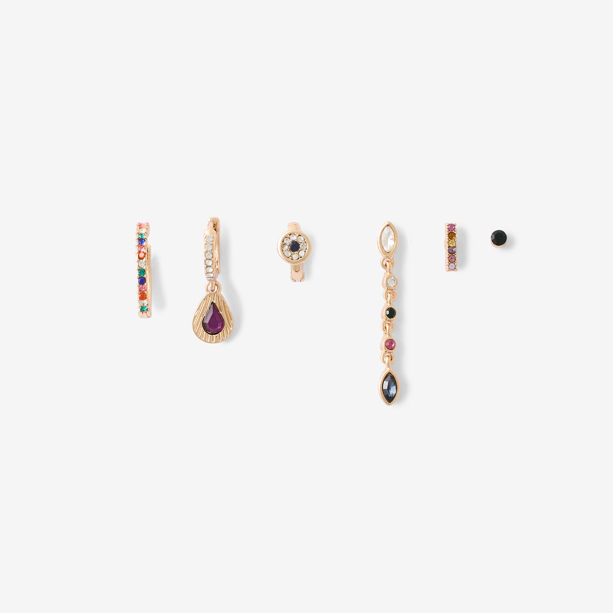 Set de 6 boucles d'oreilles dépareillées