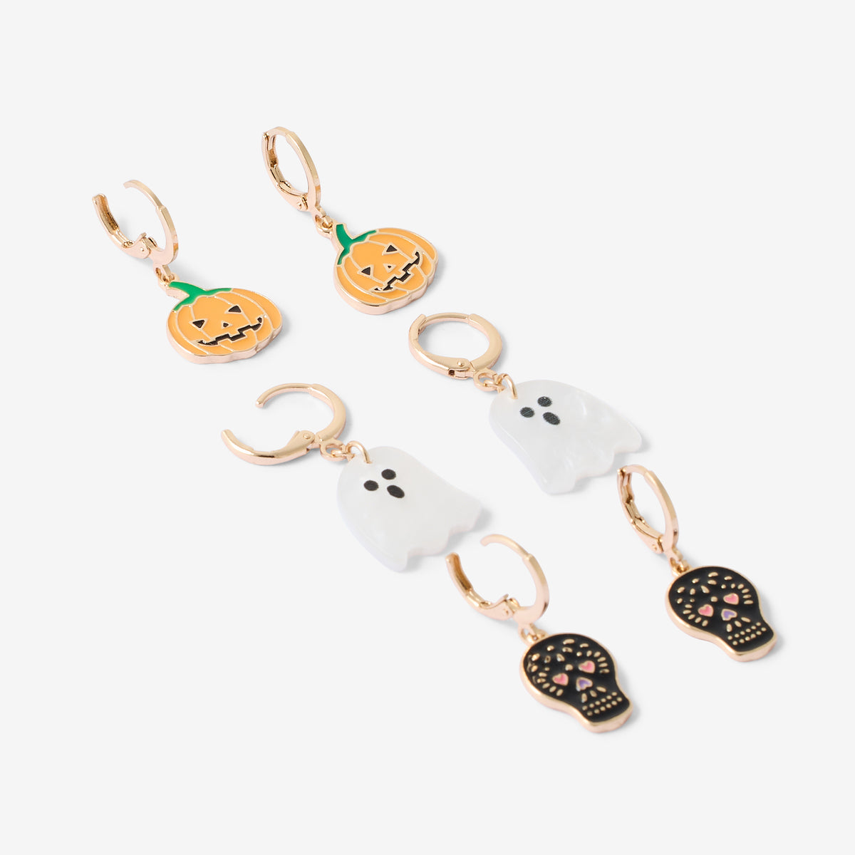 Set de 3 paires de créoles fantaisie Halloween