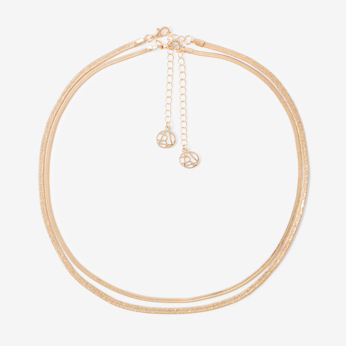 Set de 2 colliers chaines miroirs dorées