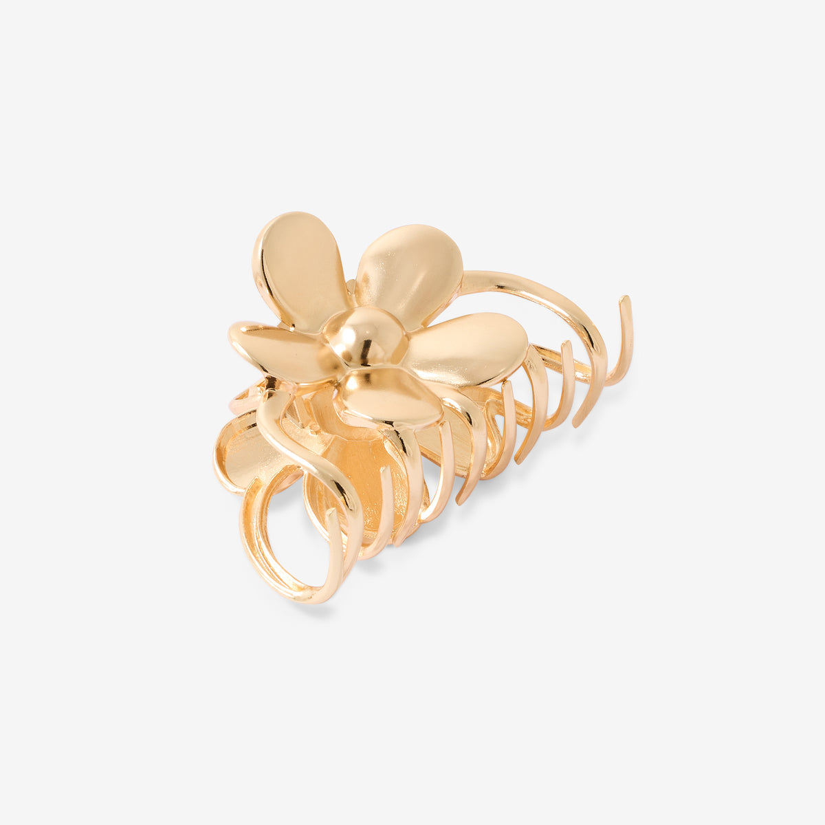 Pince à cheveux fleur en métal doré