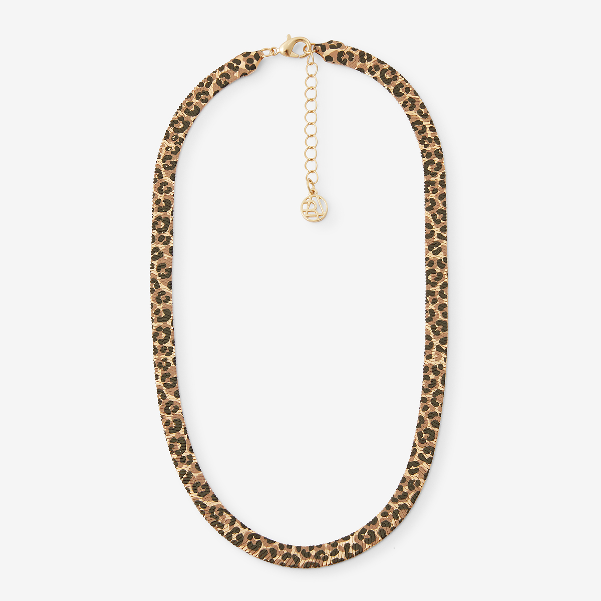 Collier Balagane chaine serpent imprimée léopard marron