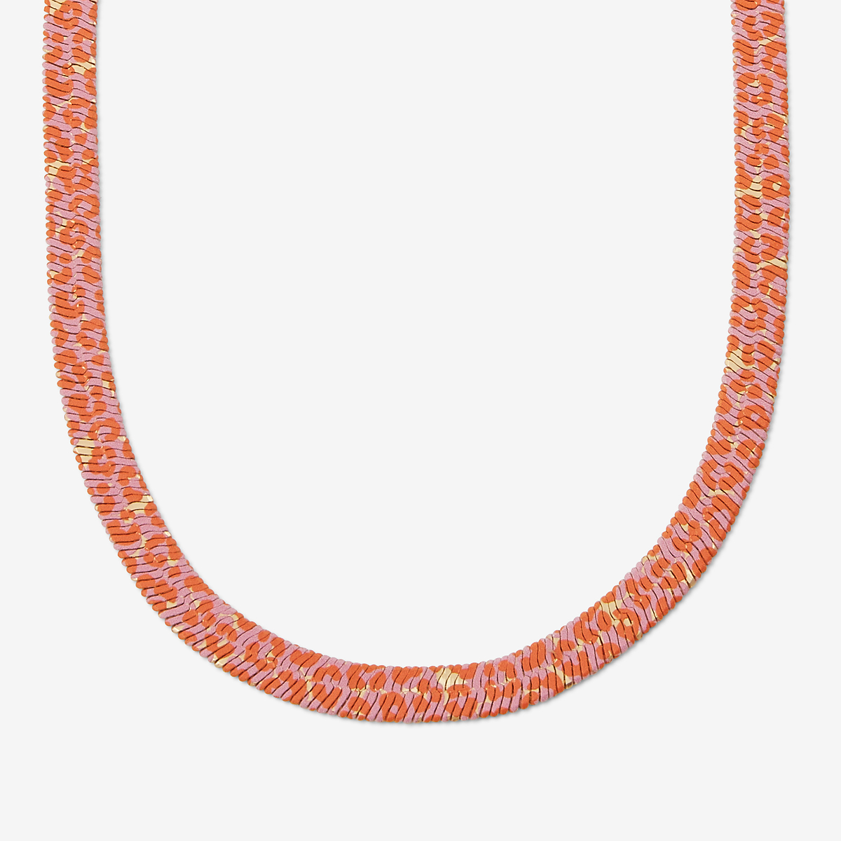 Collier Balagane chaine serpent imprimée léopard rose