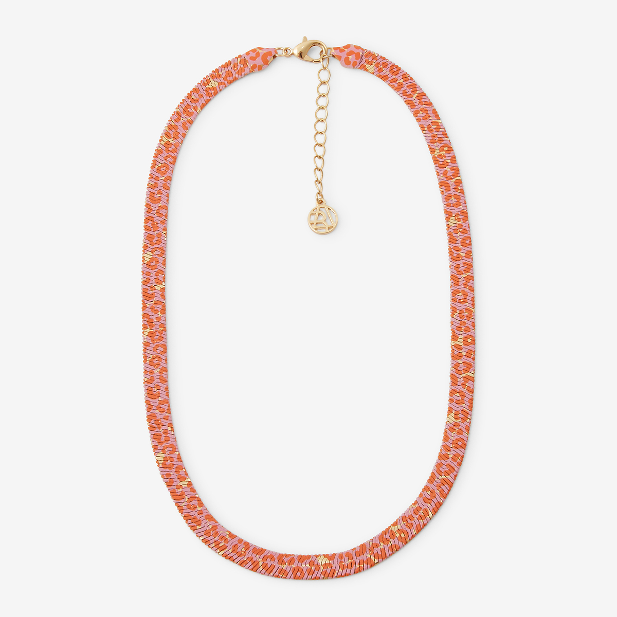 Collier Balagane chaine serpent imprimée léopard rose