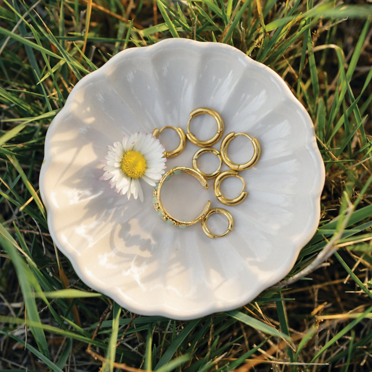 Bague 3 rangs acier inoxydable avec pierre de Jade