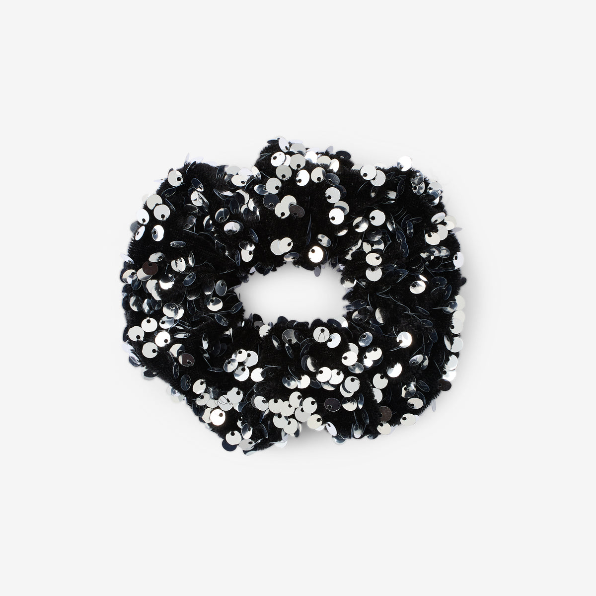 Chouchou effet velours à sequins