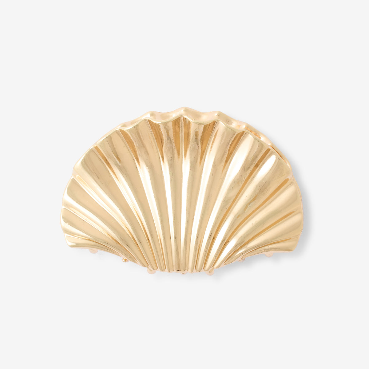 Pince à cheveux coquillage doré