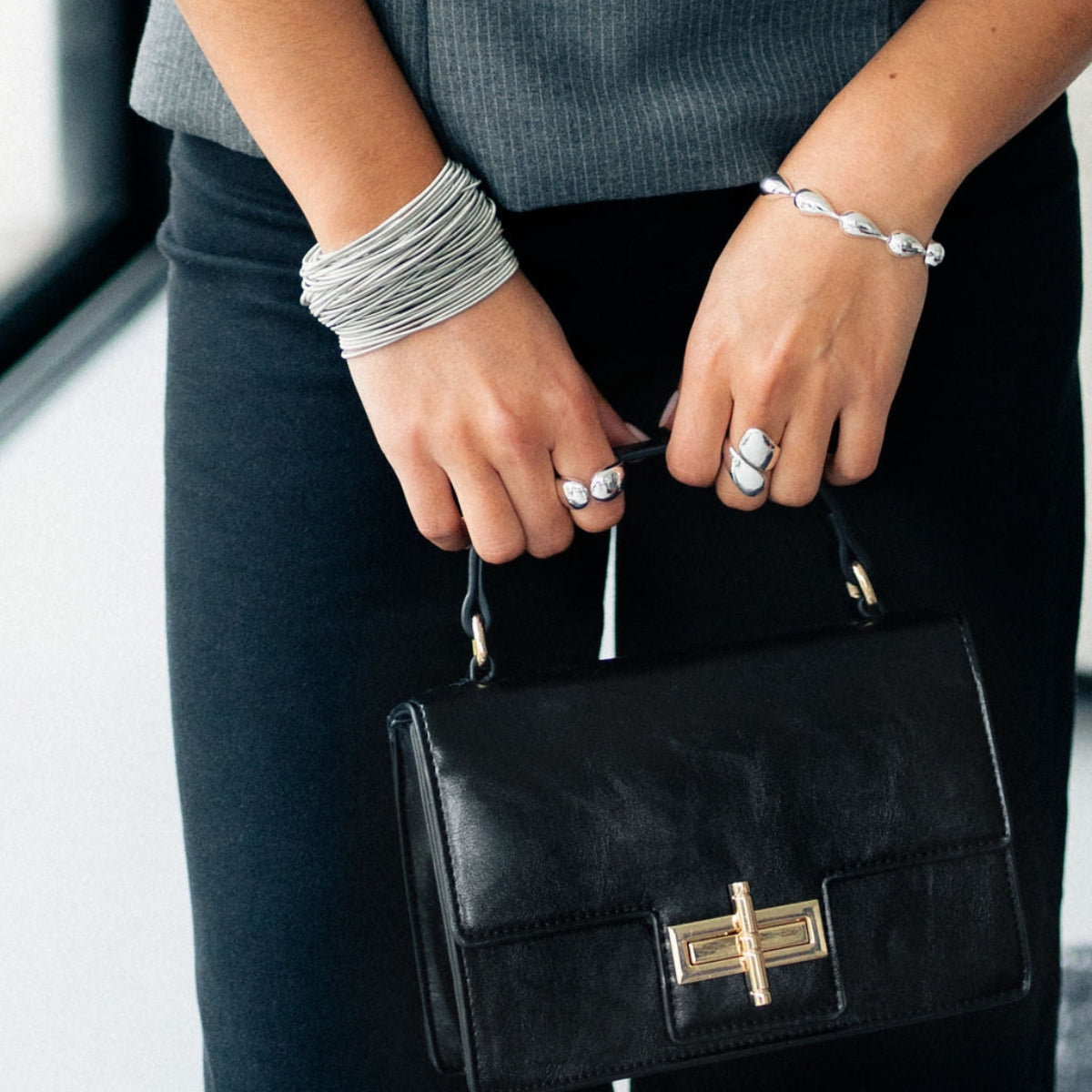 Bracelet gouttes argenté