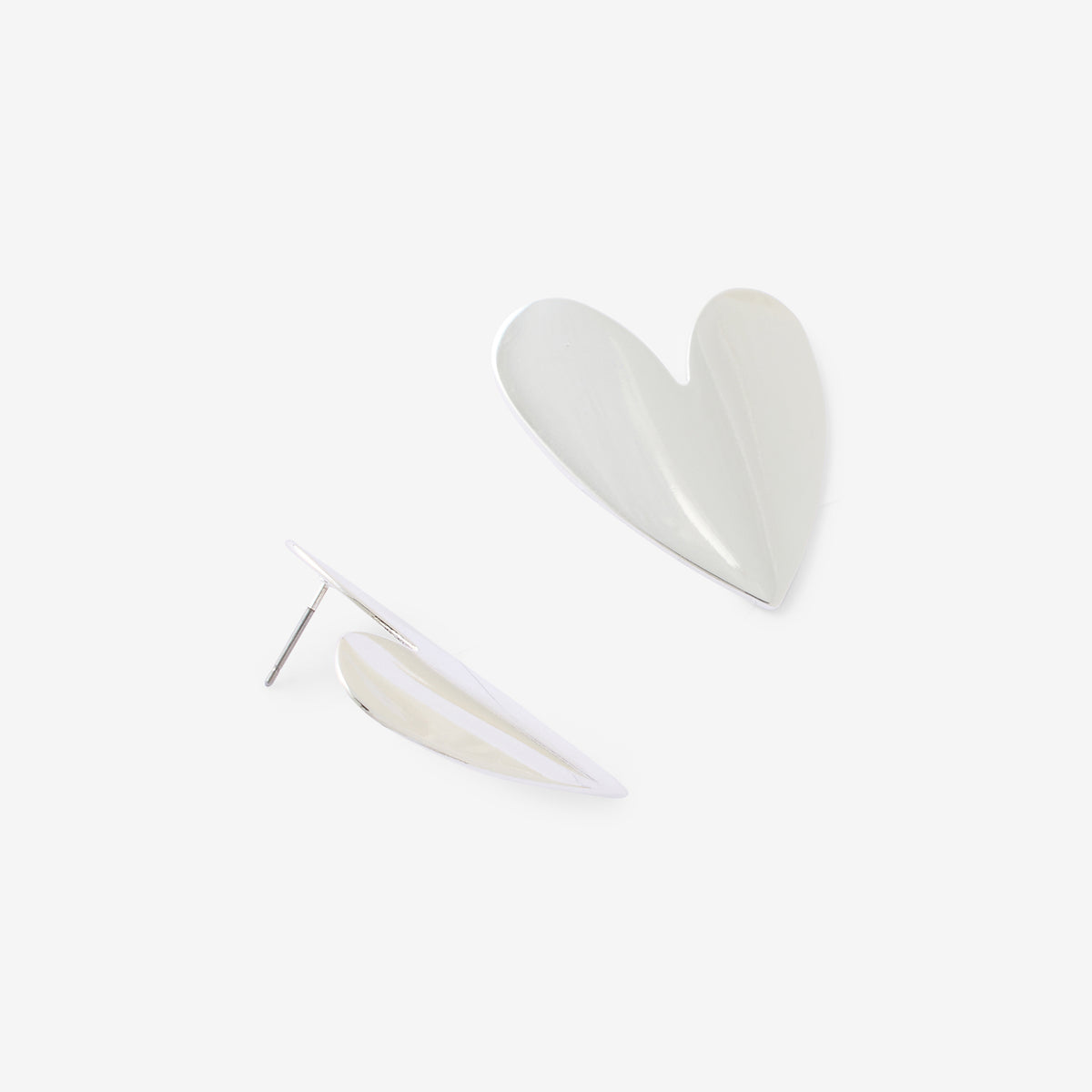 Boucles d'oreilles coeurs argentées