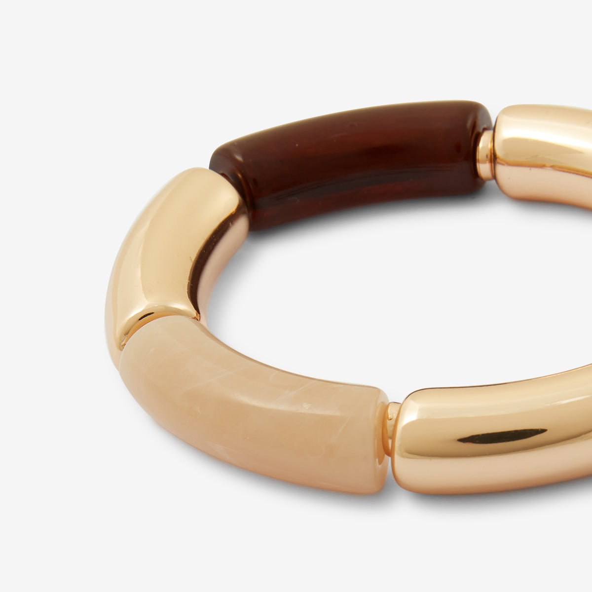 Bracelet perles tubes marron