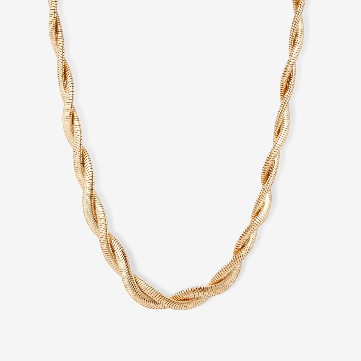 Collier chaîne tressée dorée