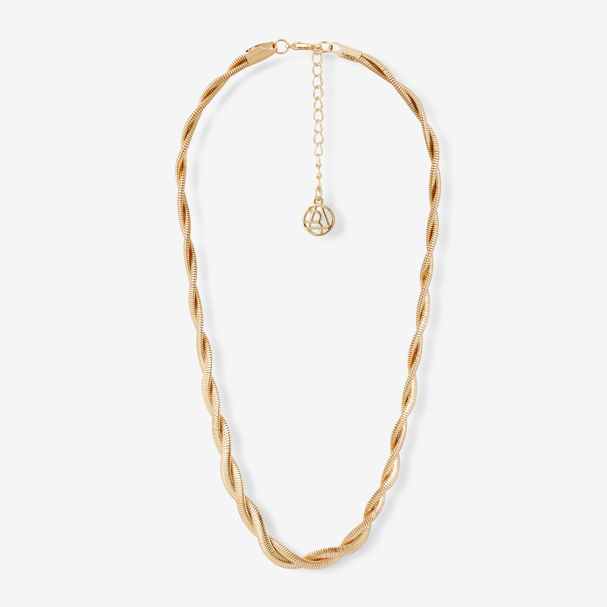 Collier chaîne tressée dorée