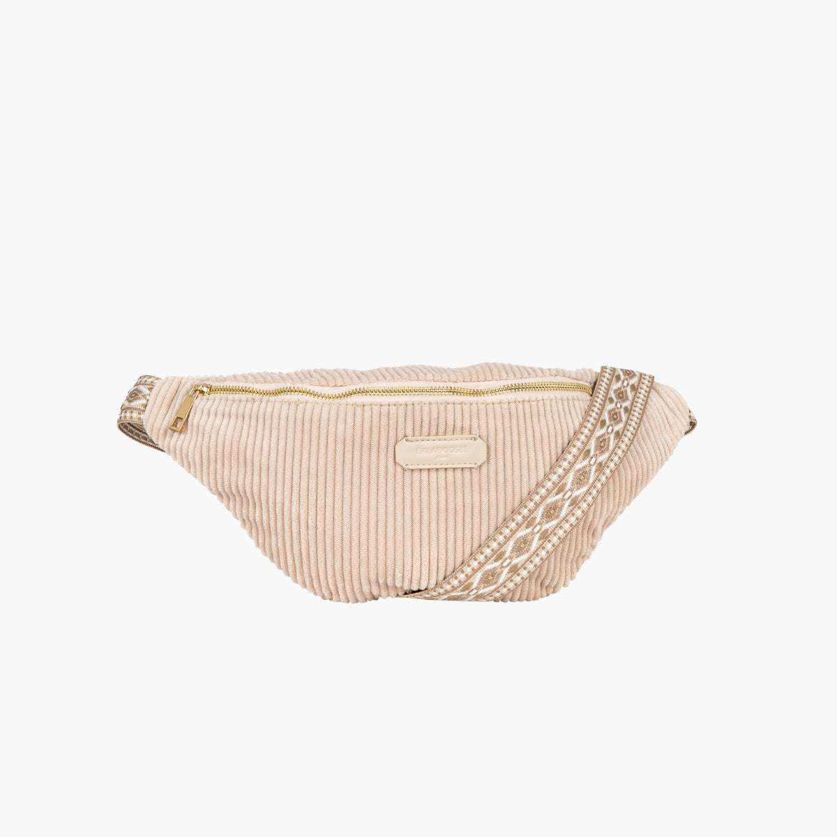 Sac banane textile côtelé écru