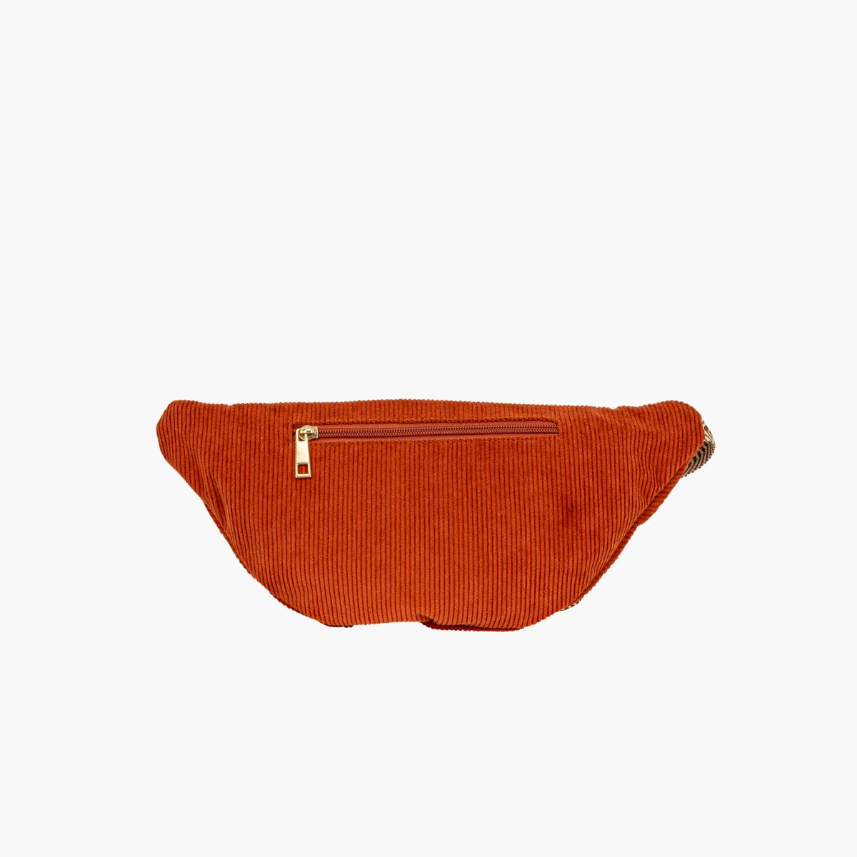 Sac banane textile côtelé coloris brique