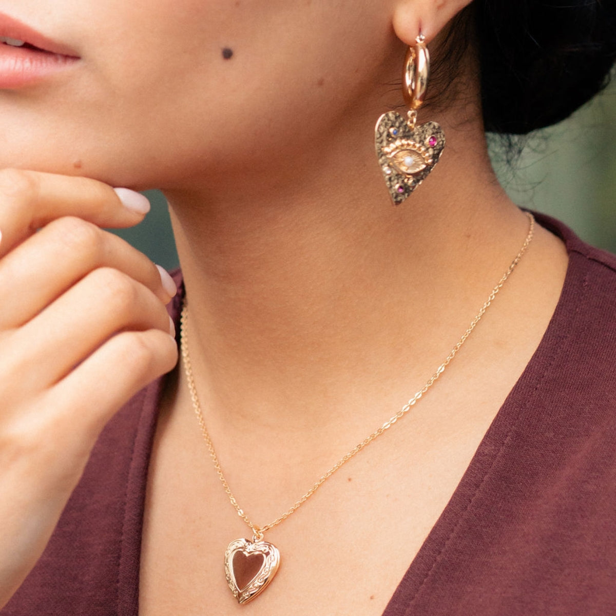 Boucles d'oreilles pendentif cœur