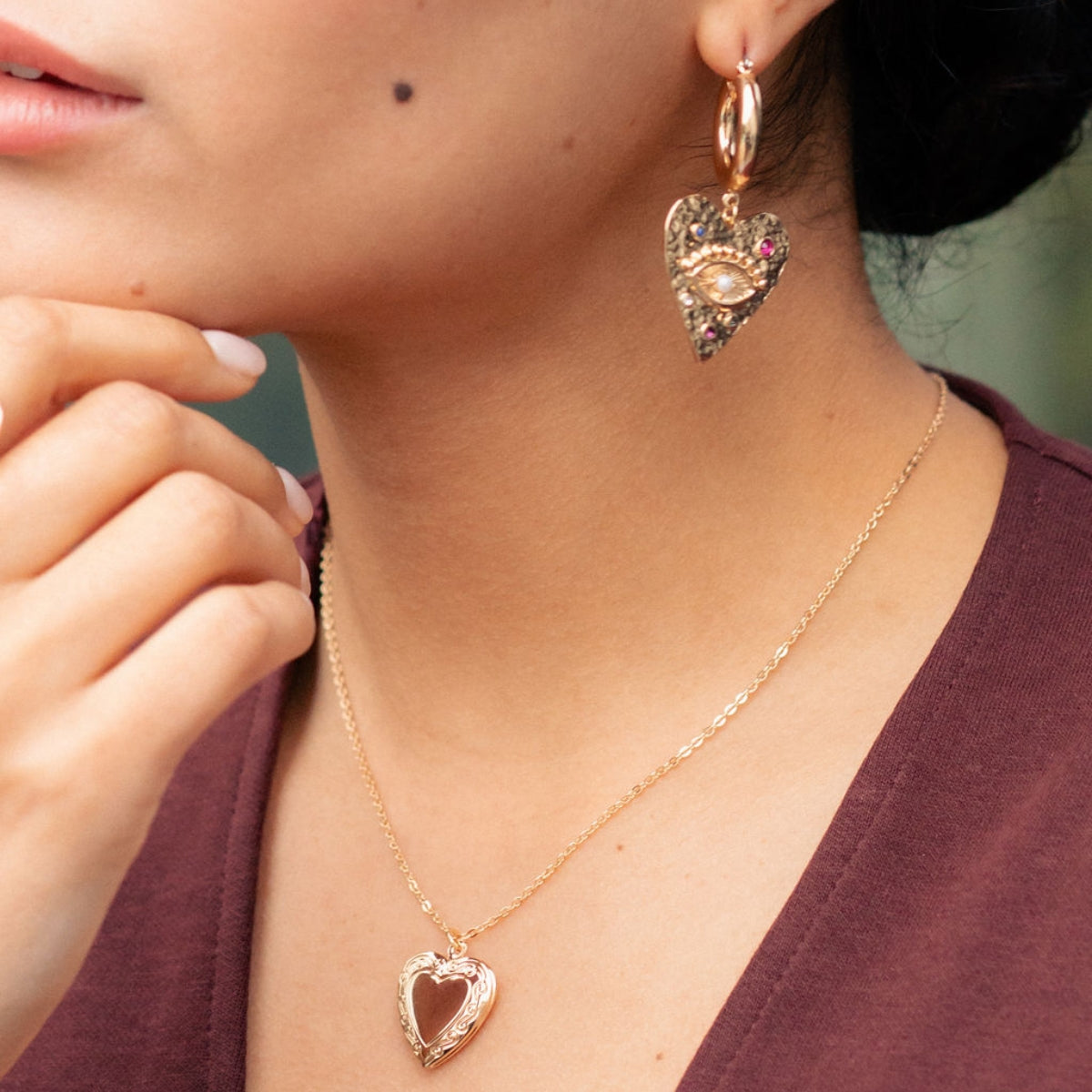 Collier pendentif cœur doré