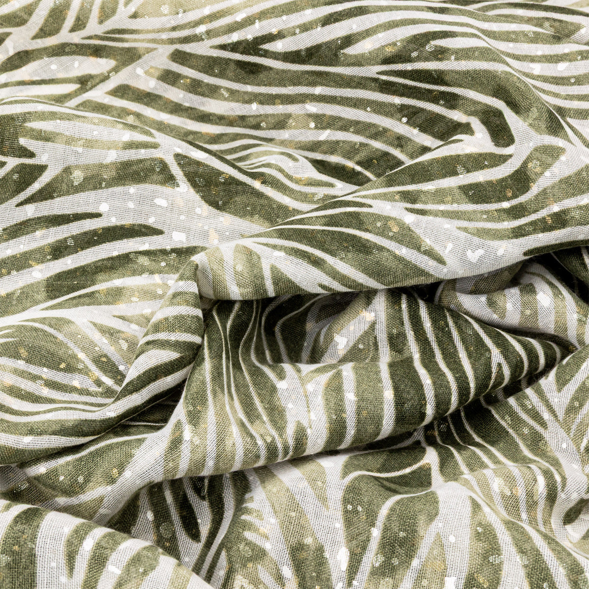 Foulard motif feuillage vert