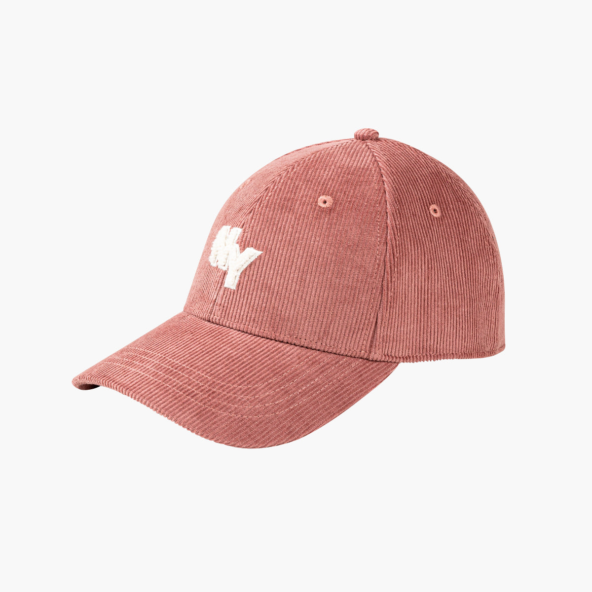 Casquette effet velours côtelé rose