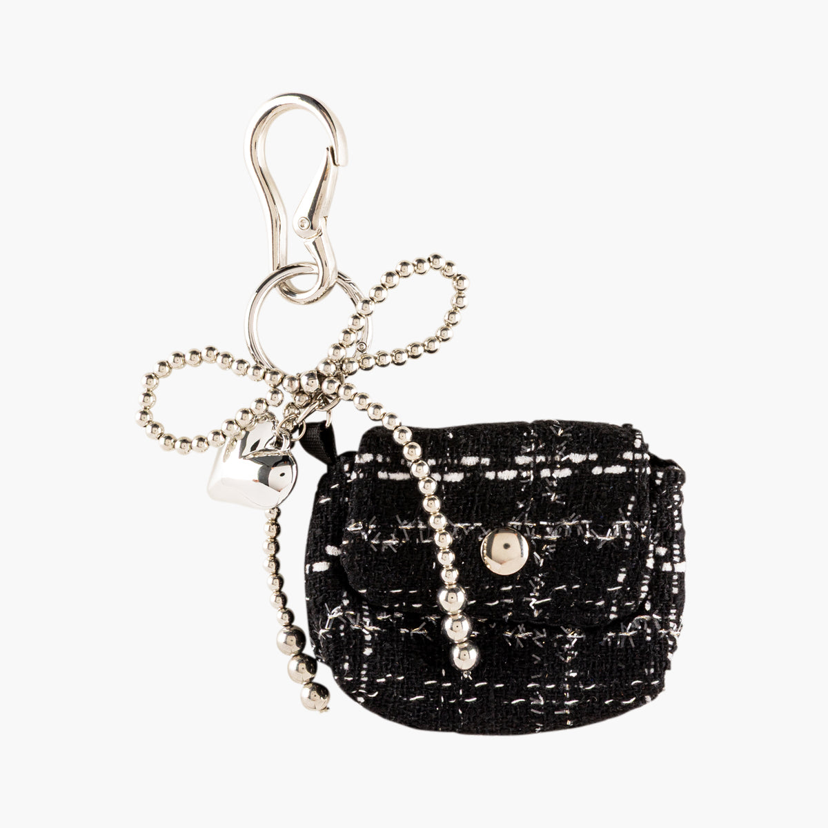 Bijoux de sac mini sac tweed noir