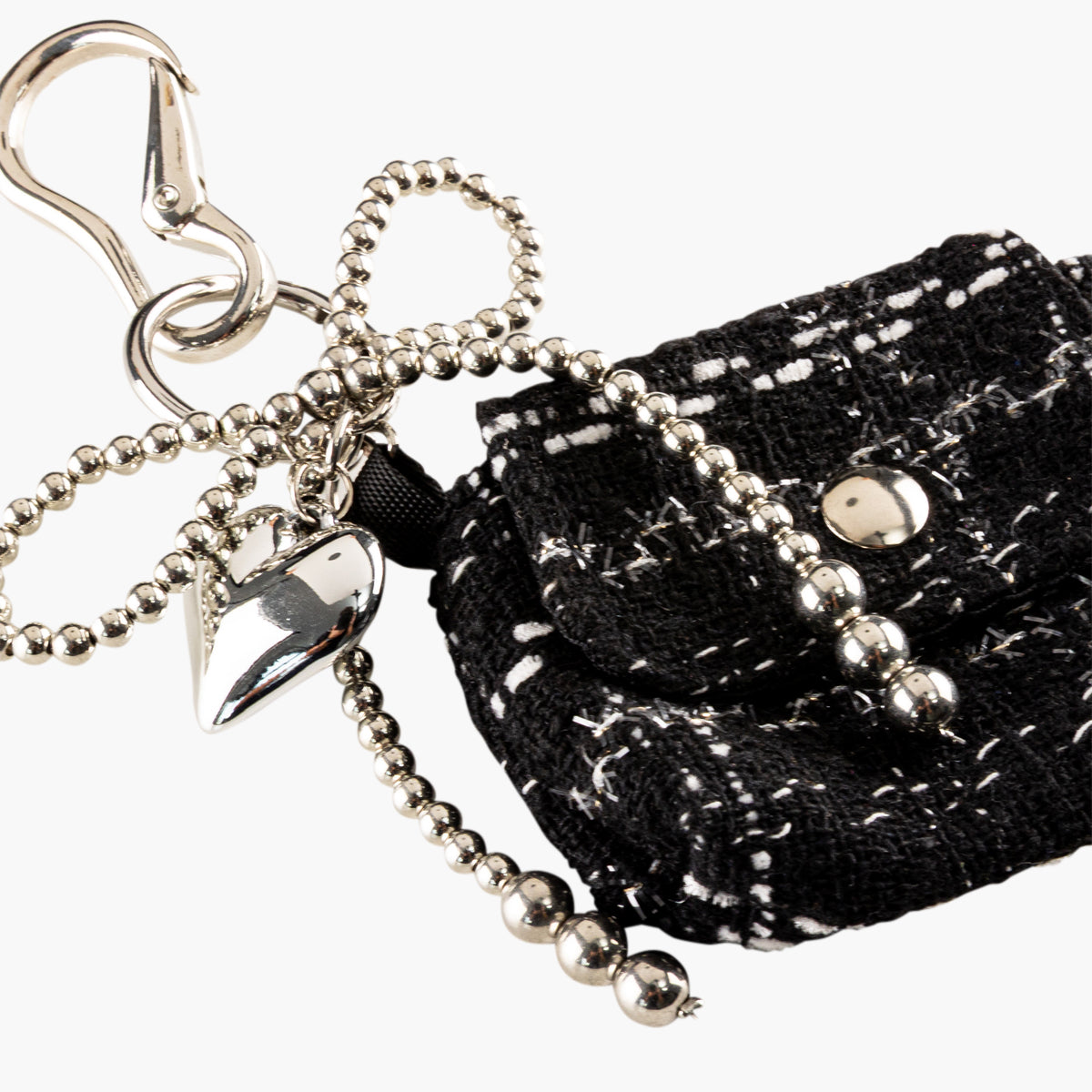 Bijoux de sac mini sac tweed noir