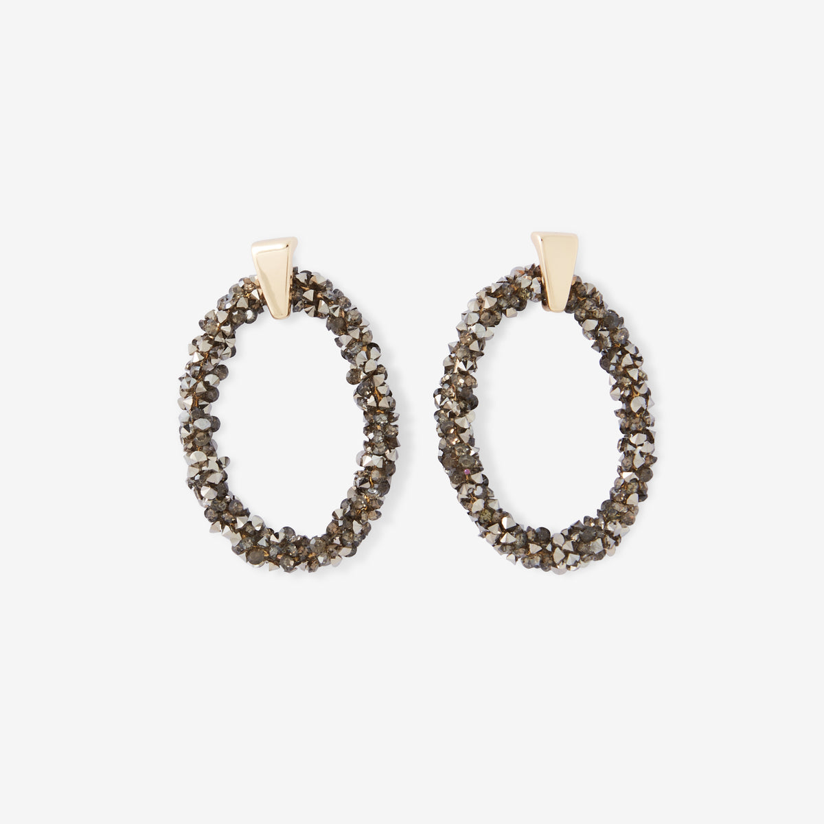 Boucles d'oreilles anneaux ovales brillants