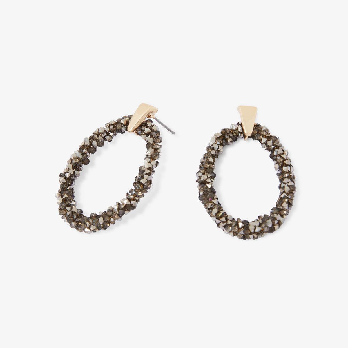 Boucles d'oreilles anneaux ovales brillants