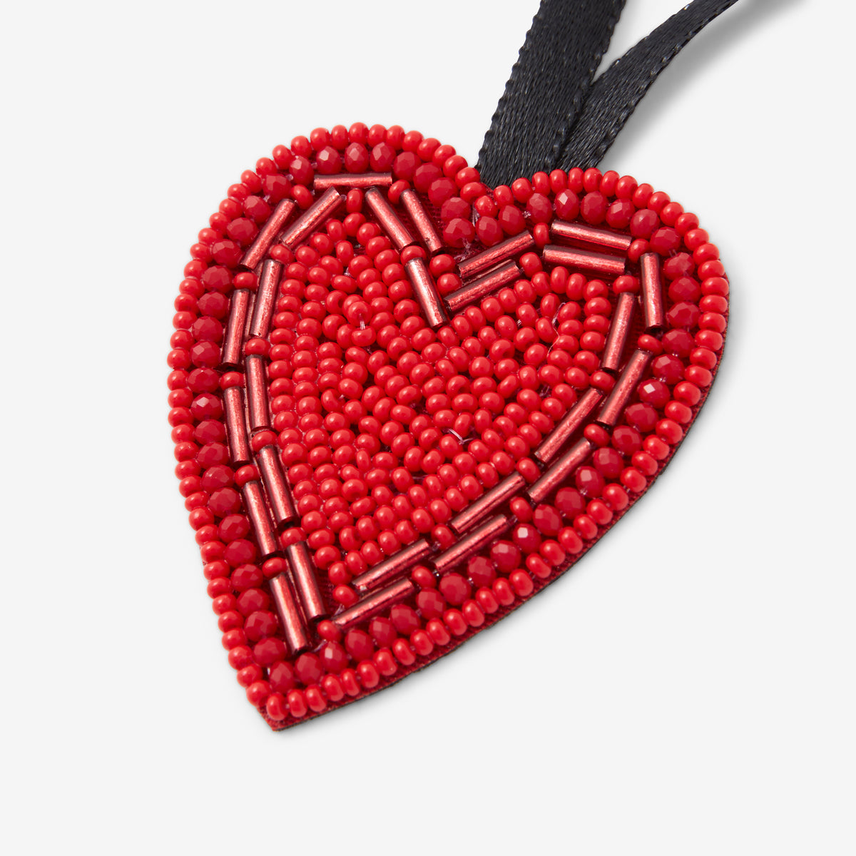 Décoration de Noël Cœur rouge perles de rocaille