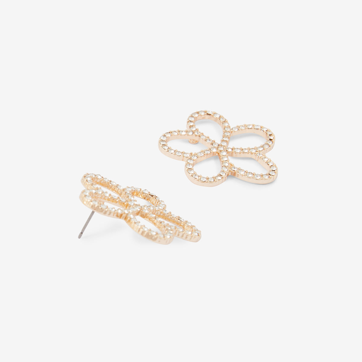 Boucles d'oreilles fleurs strassées