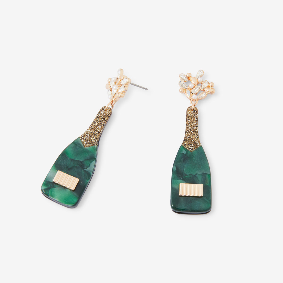 Boucles d'oreilles bouteille de champagne