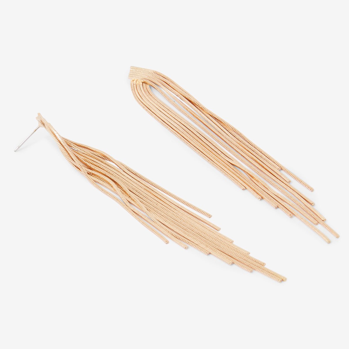 Boucles d’oreilles cascade longues chaînes dorées