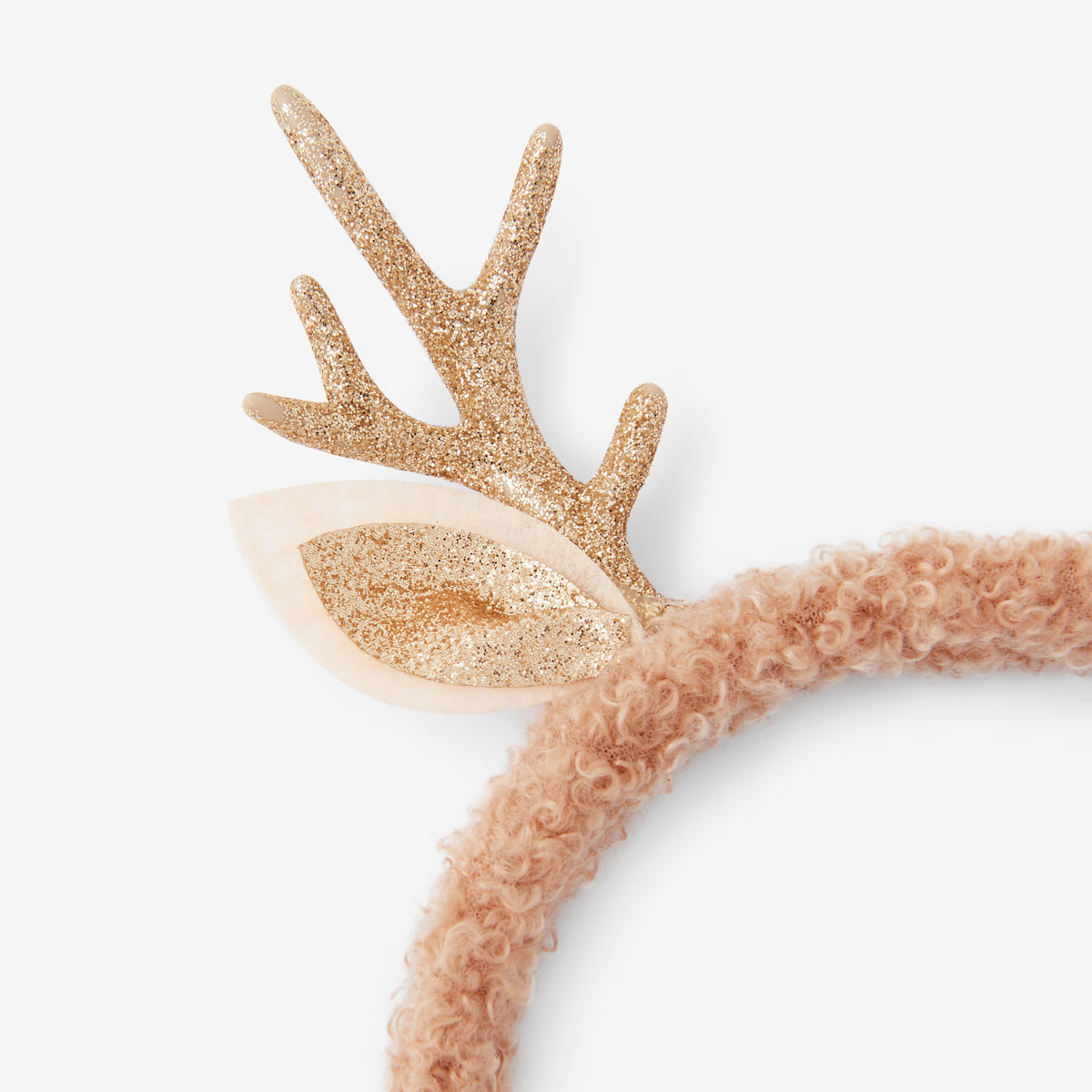 Serre-tête rennes beige et doré