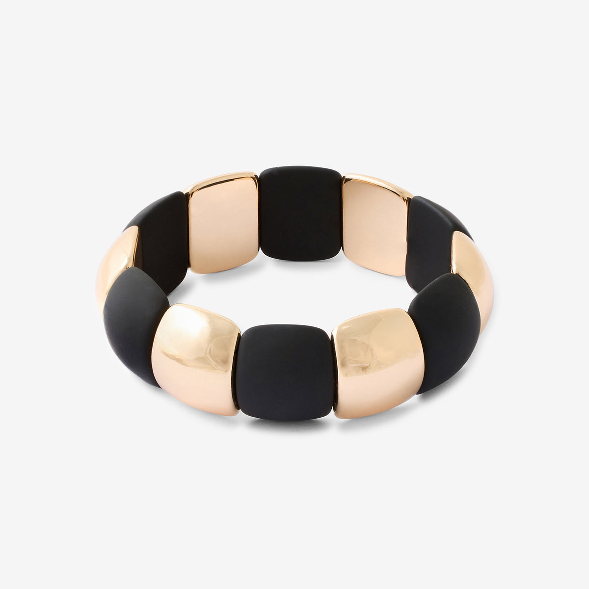 Bracelet élastique noir et doré