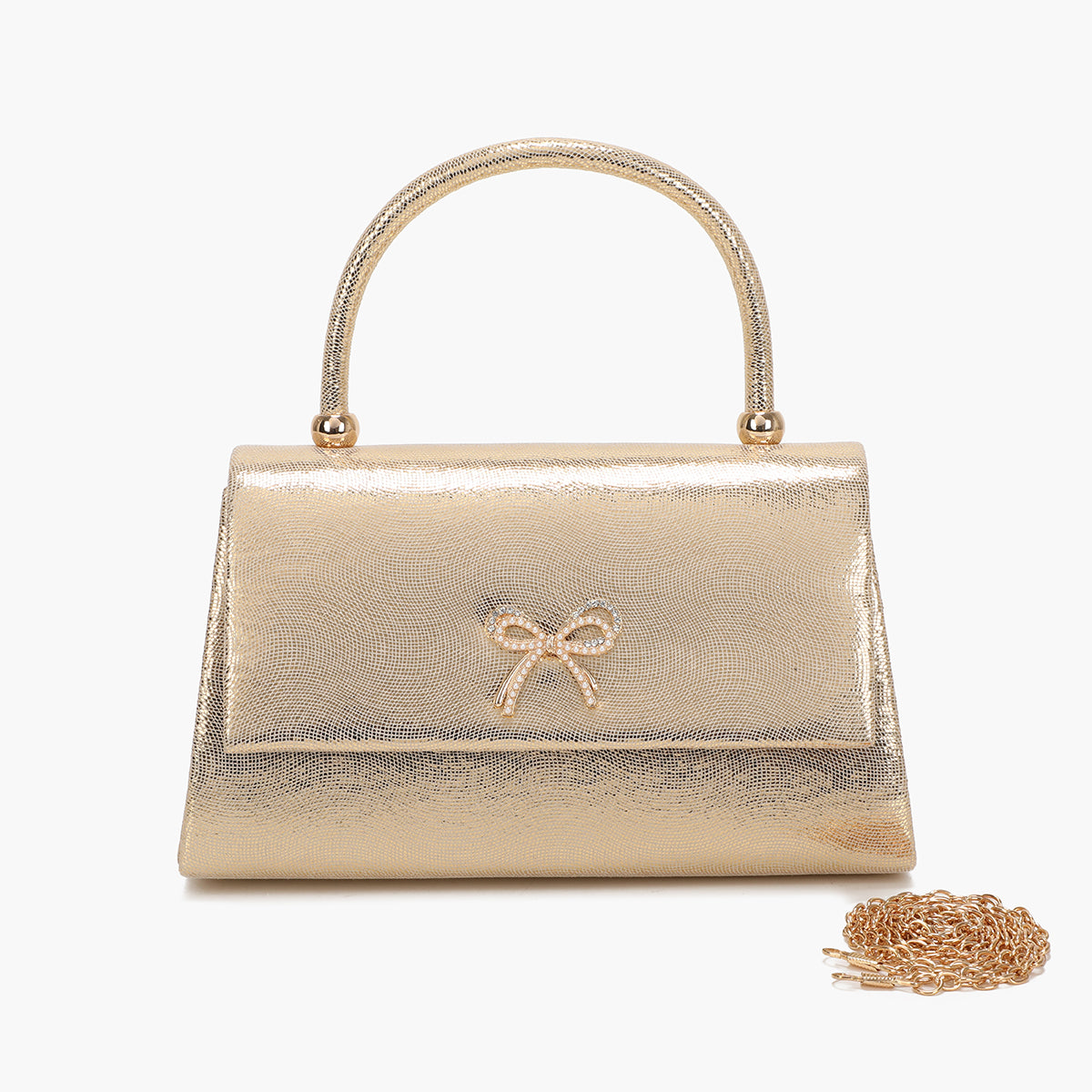 Sac à main métallisé doré