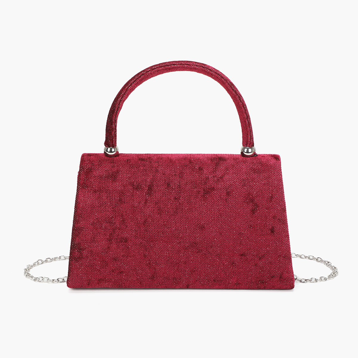 Sac à main effet velours rouge