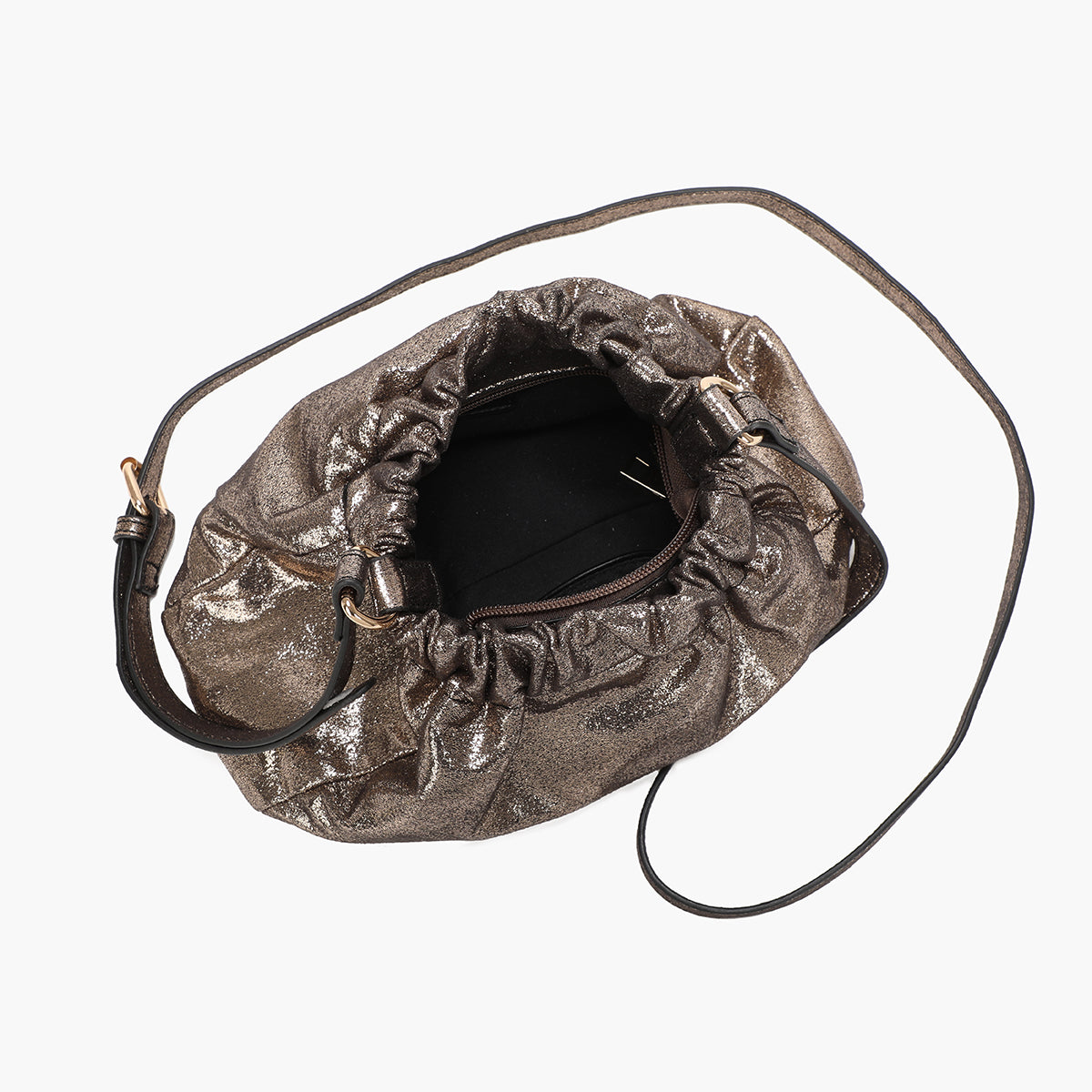 Sac bourse métallisé à bandoulière