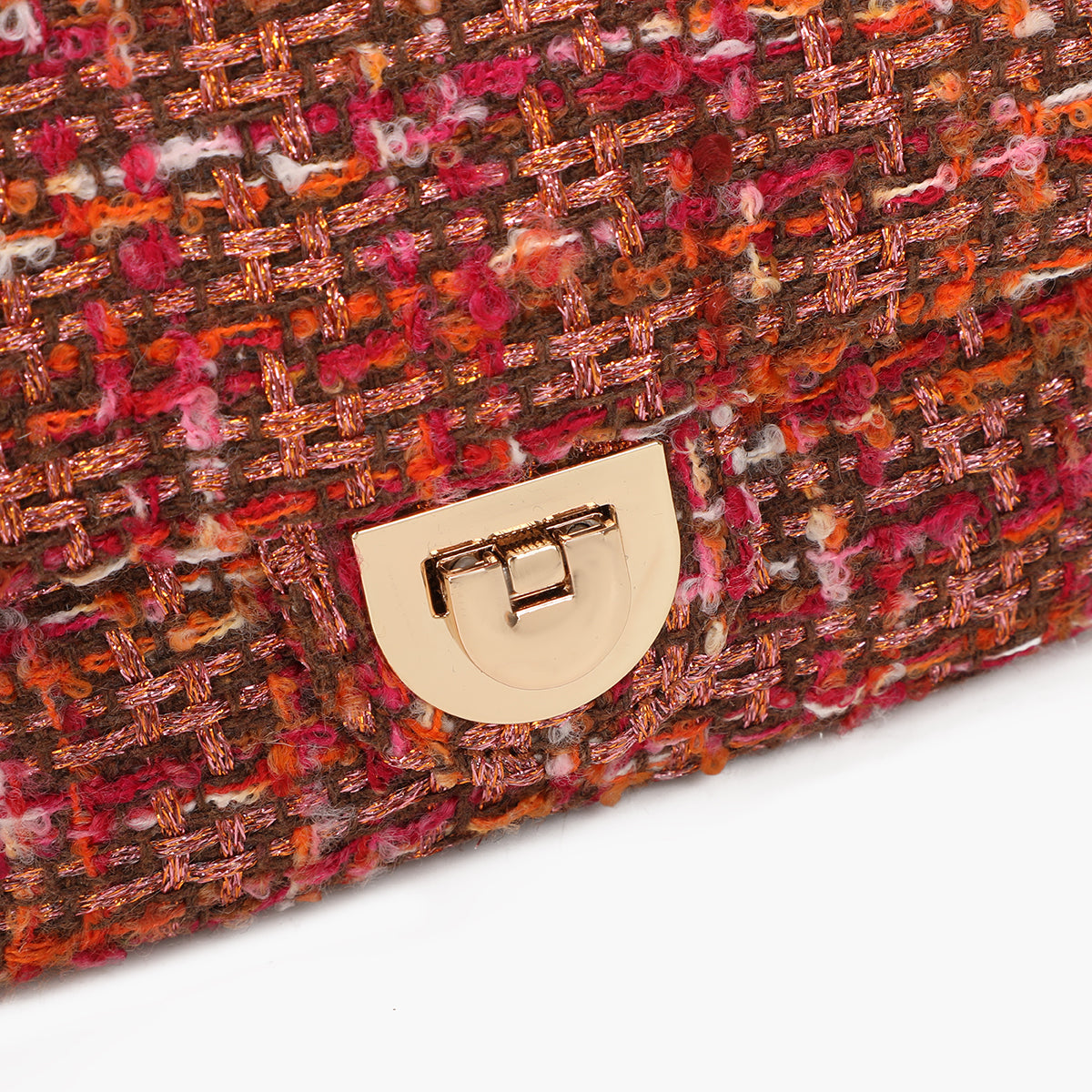 Sac à bandoulière effet tweed multicolore