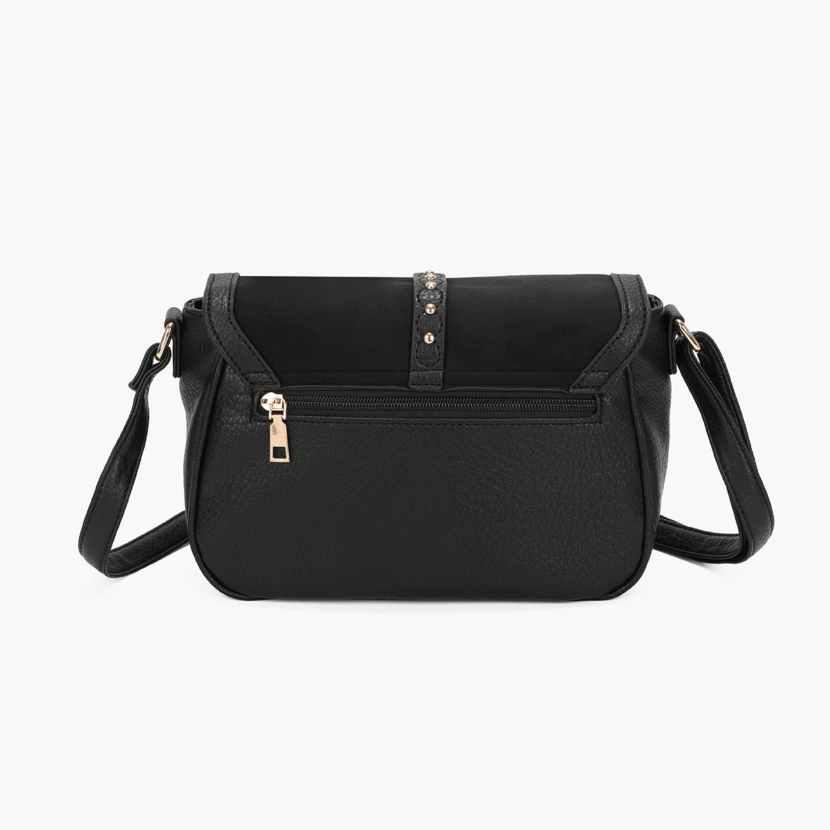 Sac à bandoulière effet suédé noir