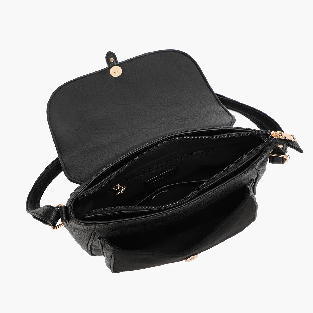 Sac à bandoulière effet suédé noir