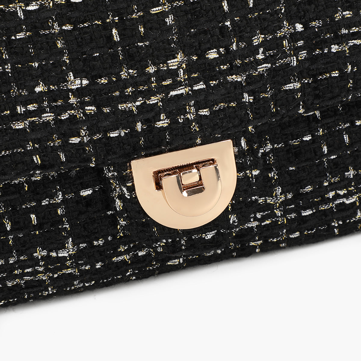 Sac à bandoulière effet tweed noir